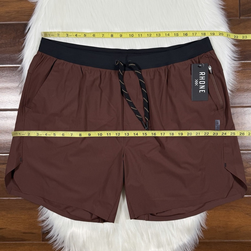 Rhone Men's Size XXL Mocha Brown  7" Invictus Ripstop Shorts Unlined 101720 - Picture 3 of 9